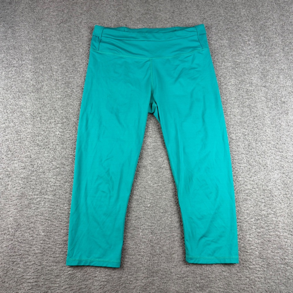 Fabletics Leggings Women's Medium Teal Green Cropped Athletic Yoga Pants